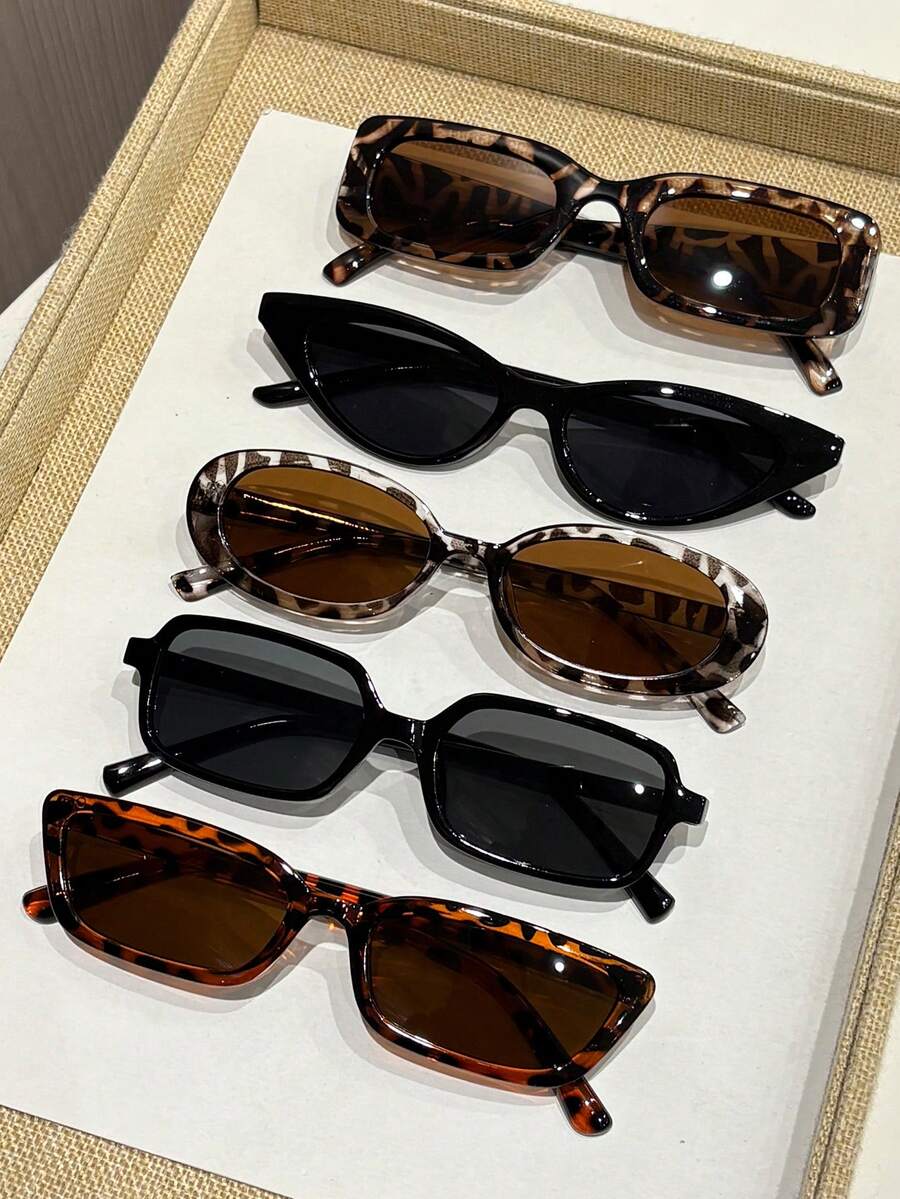 Bộ 5 cặp kính gọng đầy đủ kiểu dáng hiện đại dành cho nữ, thích hợp cho các hoạt động ngoài trời, hẹn hò, tiệc tùng với bạn bè, phụ kiện đi biển và nhiều dịp khác.