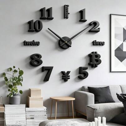 16"/36"/47" Modern Design Large Wall Clock 3D/2D DIY Quartz Clock Fashion Watch Acrylic Mirror Sticker Home Decor Living Room Office Decoration Gift