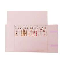 UnionPlus Velvet Travel Jewelry Roll Bag Organizer For Necklaces Only, Pink - Berwarna merah muda - View 4
