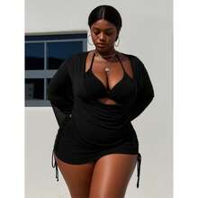 Women's Swimsuit Set Beach Vacation Bikini Sun Protection Swimwear Slimming Tummy ControlPlus Size Bathing Suit - 多色2289 - 查看 3