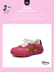 Disney 1 Pair  Collaboration Children's Sneakers, Suitable For Daily Wear, Festivals, Sports, Outdoor Activities, Comfortable, Non-Slip, Breathable (Boys' Sneakers, Boys' Skate Shoes, Children's Sneakers, Girls' Sneakers, Girls' Skate Shoes) - Hot Pink - View 3