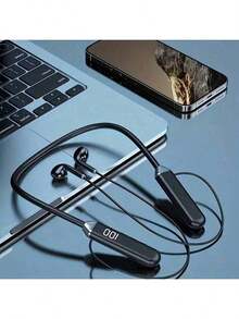 新款运动跑步颈挂式无线耳机 TWS 蓝牙耳机，LED 显示屏，高品质立体声耳机 - 彩色 - 查看 4