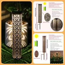 Đèn sân vườn năng lượng mặt trời bằng kim loại kiểu cổ điển, chống thấm nước, đèn lối đi năng lượng mặt trời rỗng ruột với hiệu ứng chiếu sáng, đèn trang trí cảnh quan năng lượng mặt trời cho sân vườn, bãi cỏ, hiên nhà, lối đi. - TY-K111 - Xem 2