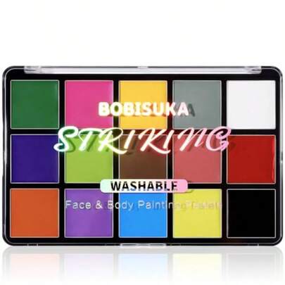 BOBISUKA Face Body Paint 15 Color Al Face Painting Palette  Art Teater Alloween Party Cosplay Clown Sfx Makeup  Women Adults  Wasable