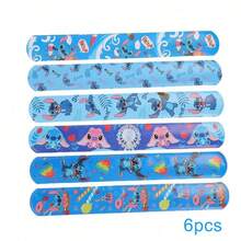Disney 6/12/24pcs/Set Blue Cartoon Stitch Themed Elastic Bracelets, Cute Stitch Pattern, Suitable As Birthday Gift, Party Favor, And Classroom Reward - Multicolor - View 13