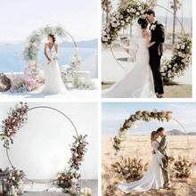 2M Round Hoop Balloon Arch Backdrop Flower Gold Display Stand Frame Wedding Hot - Gold - View 7
