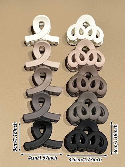 5pcs Women's Basic Matte Claw Clips, Small Size High Ponytail Hair Clips, Minimalist Elegant Daily Use