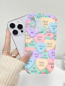Corazones en colores pastel y mensajes. Esta elegante funda es compatible con Samsung, Apple, VIVO, OPPO, , Transsion, ,  y Honor. Fabricada en silicona TPU, ofrece protección contra golpes y caídas, además de una sensación superior. Es el regalo ideal para familiares, amigos y seres queridos, y la opción perfecta para San Valentín y Año Nuevo. - transparente - Ver 4