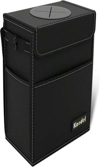 K KNODEL Car Trash Can, Waterproof Garbage Can, Trash Bag With Lid, Leak-Proof Car Bin, Trash Hanging Bag For SUV (Large, Black)