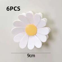 6pcs Personalized Daisy Flower Petal Pattern Food Sealing Clips, 3D Magnetic Sealing Clips, Refrigerator Magnets - Multicolor - View 9