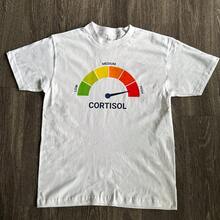High Cortisol Low Cortisol Funny Casual  Cotton Heavyweight Short Sleeve Shirt - 黑色T卹 - 查看 3