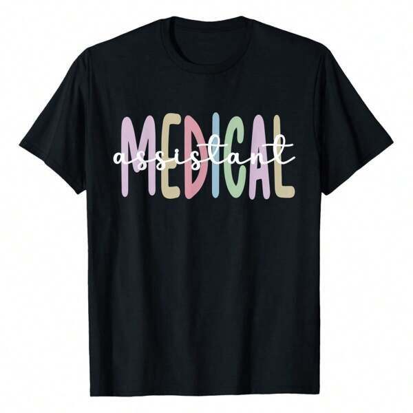 Shirts For Men Medical Assistant Appreciation Med Assistant T-Shirt Women's Plus Size T Shirt Men's Casual Print Round Neck Short Sleeve T-Shirt Men Women T-Shirt Print Tee