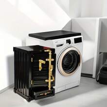 2層の収納スペースと引き出しを備えた1個のレトロで美しい金属製の収納ボックスは、多用途で、アイテムを整理整頓し、さまざまな日用品の保管に適しています。 WLHI - レッド - チェックする 4