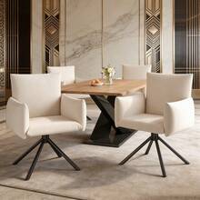 Dining Chairs - Beige + Linen - View 1