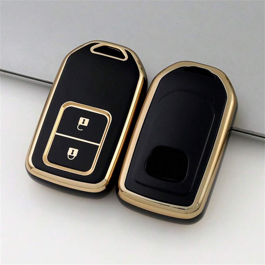 1pc 2-Button TPU Car Key Fob Shell Suitable For Civic, Accord, Vezel, CR-V, HR-V, CR-Z, Fit, Freed, Jade, XRV And Other Models Accessories - Single Pack - View 1