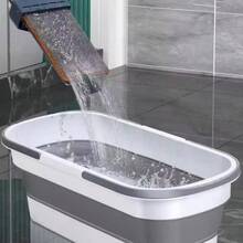 1 Piece Household Folding Mop Bucket, Rectangular Water Storage Mop Basin With Wheels, Large Capacity Water Bucket - Rectangle - View 6