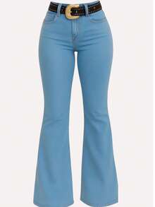 Women's Plain Country Flare Jeans, Butt-Shaping, Premium Line, High Waist With Lycra, Rodeo, Horseback Riding, West - 克拉拉 - 麗莎 - 查看 2