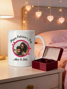 1Pc Custom Name Easter Mug – Personalized Bunny Love Rabbit Design, Heart Coffee Cup, Custom Mug, Easter Gift, Perfect For Friends, Her, Animal Lovers, Valentine's Day, Coffee & Tea Time, Daily Use, Home & Office, Special Occasions - Multicolor - View 7