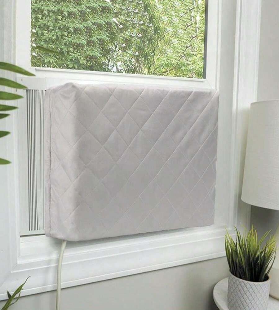 HOXHA Indoor Air Conditioner Cover For Window Units,Double Insulation Anti-Rust Adjustable Inside Window AC Cover With Free Elastic Straps - ColorB - View 1