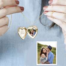 Customized Photo Heart Pendant Necklace, Personalized Photo Pendant Necklace, Heart Pendant Necklace Gift - Nhiều màu - Xem 4