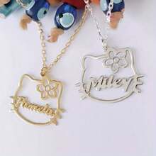 Customizable Name Cat Silhouette Pendant Necklace, Boho Style Adorable Animal Theme, Gender-Neutral Gift Jewelry – Perfect For Everyday And Party Wear - Multicolor - View 6