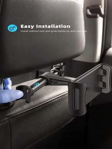 360° Rotating Car Rear Seat Tablet Holder | Adjustable Armrest, Headrest Mount, Fits 14.48-35.56 Cm Devices, Sturdy ABS Material, Red And Black Design - A - View 8