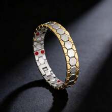 1入時尚鈦鋼球男士手鍊，4合1磁力能量手鍊，精美防水不褪色珠寶禮物，適用於家人或朋友，父親節禮物 - 如圖 - 查看 8