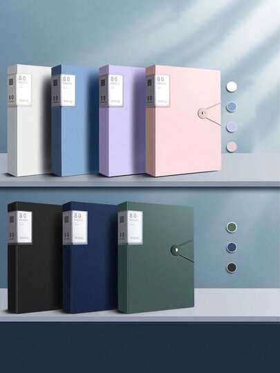 1/2pcs A4 Fixed Ring Binder, Solid Color File Folder, Foam PP Material, Waterproof And Stain-Resistant, Transparent Insert Page Folder, 40/60/80/100 Pages, Multi-Size High Capacity, Music Score Binder, Multi-Layer Music Score Folder, Student Colorful Test Paper Folder, Fresh And Cute Multi-Color Notebook
