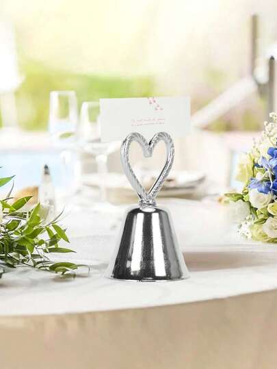 1个铃铛造型桌卡夹，桌卡夹，桌号夹，照片夹，派对礼品，婚礼装饰 - 适用于婚礼、情人节、单身派对、新娘送礼会、求婚活动等场合的桌卡