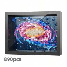 1000+Pcs Famous Painting Building Blocks Puzzle With Frame, Van Gogh, Starry Night, Great Wave, Sunflower, Creative DIY Painting Puzzle Toy Set, Living Room Home Decor, Artistic Gift - Multicolor - View 13