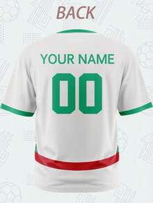 Große Größen Herren Fußball T-Shirt zum Personalisieren, mit Name, Nummer, Logo, Teamabzeichen oder Sponsor bedruckbar, Marokko, atmungsaktiver schnelltrocknender Stoff, geeignet für Teamspiele, Training, Sport, Freizeitbekleidung, Anfeuern, Geschenke, modisch für Frühling/Sommer Sportssaison - Verschiedenfarbig - Übersicht 3