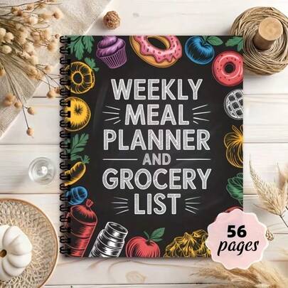 1 Set Of Meal Planning Notebook For Planning, Preparing, And Organizing Meals In The Kitchen, 1 Weekly Meal Planner Notebook, 1 Daily Food Journal, And 1 Grocery List For Healthy Eating Or Weight Loss Tracking.