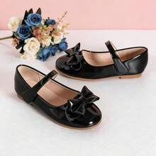 Giày bệt Mary Jane dễ thương cho bé gái, có nơ trang trí, khóa dán. - màu đen - Xem 13