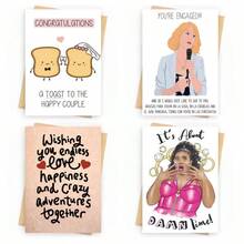 1 Pc Wedding Card, Congratulations Card, Toast, Happy Couple (Including Envelope), Small Business Supplies, Thank You Card, Birthday Gift, Card, Unusual Items, Gift Card - Single Piece - View 1