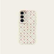 1pc TPU Material Cute Floral Rabbit Pattern Fashionable Phone Case Compatible With Samsung/Redmi Models - White - View 5