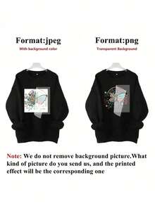 Customizable DTF Heat Transfer Stickers - Personalized "Custom DTF Transfer" Design With Photo Insert, Cool Custom Heat Transfer Film, Personalized Heat Seal Patch, Washable Printed Label Badge, Clothing T-Shirt Pillow DIY Supplies, Adhesive Fashion - Multicolor - View 5