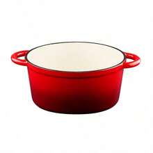 Cast Iron Frying Pan With Lid Diameter 24 Cm For All Heat Sources Red - Red - View 7