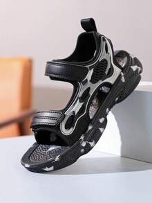 Boys' Sandals, Children's Summer Shoes, Big Kids' Breathable Casual Beach Shoes, Lightweight Student Sandals - Black - View 3