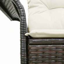 vidaXL Garden Sofa With Cushions Brown 141 X 62 X 69cm Poly-Rattan - Yellow - View 7