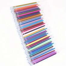 60/100 piezas Recambios de bolígrafos de colores brillantes, bolígrafos de gel de colores arcoíris brillantes, bolígrafos resaltadores para suministros de arte, papelería metálica fluorescente - Conjuntos - Ver 2