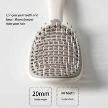 自清洁罗纹梳，高梳齿蓬松梳，防静电头皮按摩梳（女士专用），家用卷发梳 - A - 查看 6