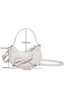 Bolsa transversal moderna e popular com corrente, alça de ombro com laço, bolsa delicada e charmosa, feita de PU com fecho magnético. Ideal para compras, festas, uso diário, para guardar fones de ouvido e lenços de papel. Cor sólida e vibrante, perfeita para presentear. - Multicolorido - Ver 10