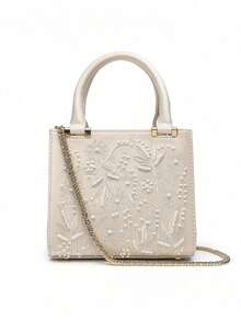 Elegant And Stylish Pearl Bags, Women's Mini Handbags, Women's Chain Crossbody Bags, Fashionable Small Handbags, Women's Luxury Designer Wallets, And Women's Fashion Bags. - White - View 7