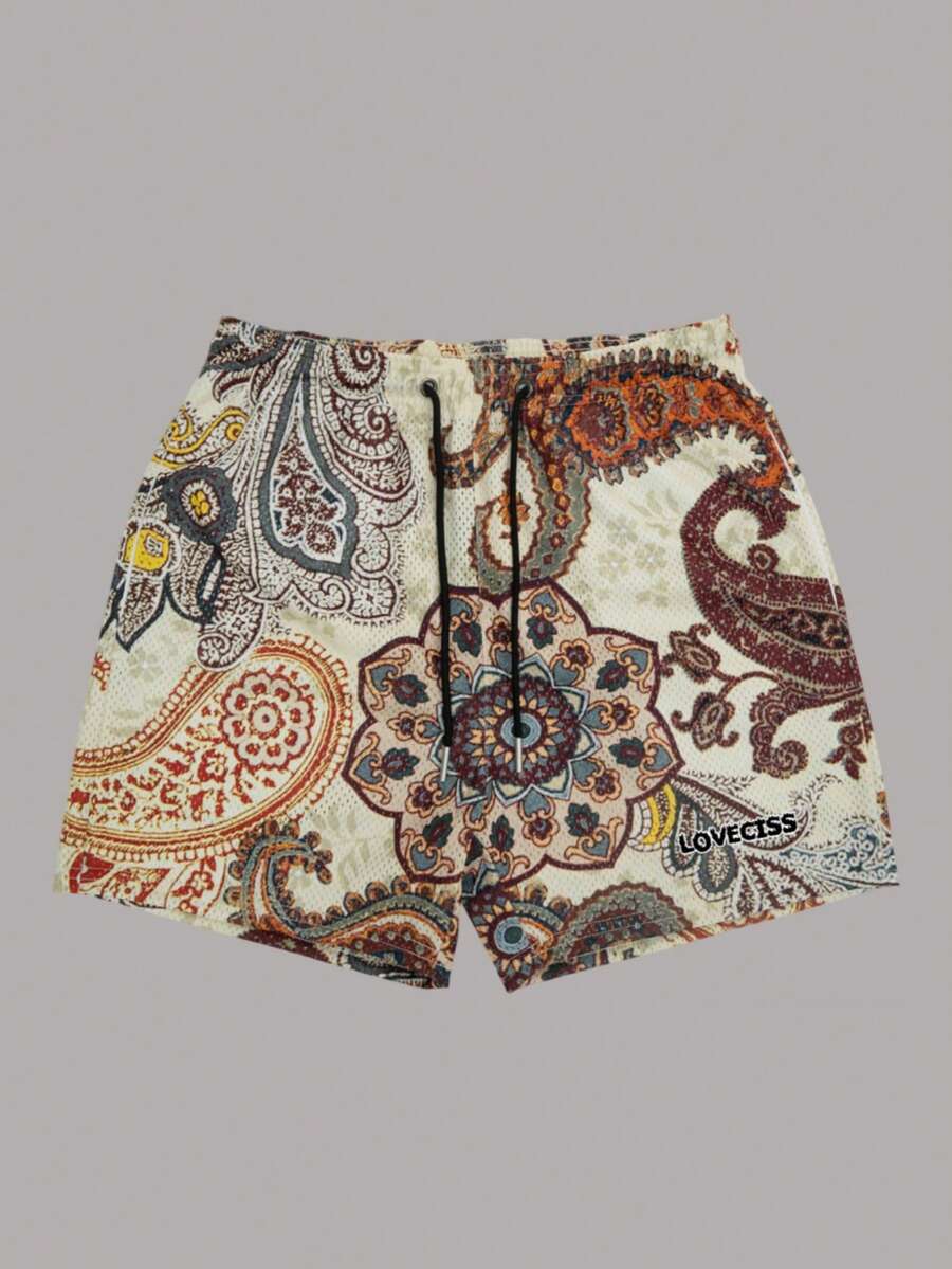Men's Statement Print Shorts Fashion Designer Patterned Casual Daily Wear Shorts - 彩色 - 查看 1