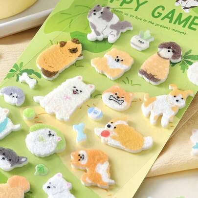 1pc Felt Sticker, "Cat Owner Report" Series Scrapbooking Stickers, Notebook, Photo Album Decorative Stickers, Cute Animal Hand-Drawn Illustrations, Markers, Labels, Student Stationery, Creative Gifts, Back To School Essential
