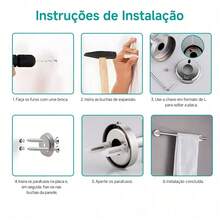 Kit Acessórios Banheiro Inox 304 Prata escovada 15 Peças Winda - Prata - Visão 4