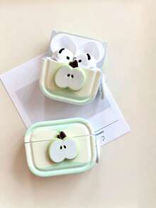 苹果图案苹果绿蓝牙耳机盒，防震防刮耳机盒，兼容苹果1/2/3/4/Pro/Pro2(Nd)/Pro3(Rd) - 綠色 - 查看 2