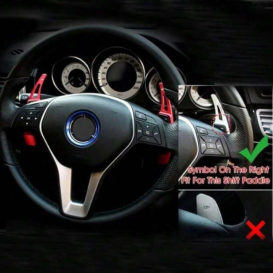 2PCS Steering Wheel Shift Paddle Extension Replacement Shifters For Mercedes Benz W176 W205 W212 W222 W246 C117 W218 X156 - A - View 1