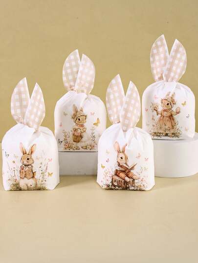50 قطعة/عبوة أكياس هدايا بلاستيكية لعيد الفصح، بتصميم أذن الأرنب، بنمط الأرانب والفراشات والزهور، أكياس تغليف هدايا، أكياس حفلات مربعة بنمط القهوة، ديكورات عيد الفصح للمنزل، لوازم تغليف هدايا للمناسبات الربيعية والصيفية، أكياس تخزين المجوهرات