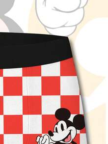 Quần boxer nam Disney kẻ caro đỏ trắng in hình Mickey 3D, đồ lót thiết yếu mặc hàng ngày và ở nhà, thiết kế thời trang. - Nhiều màu - Xem 6